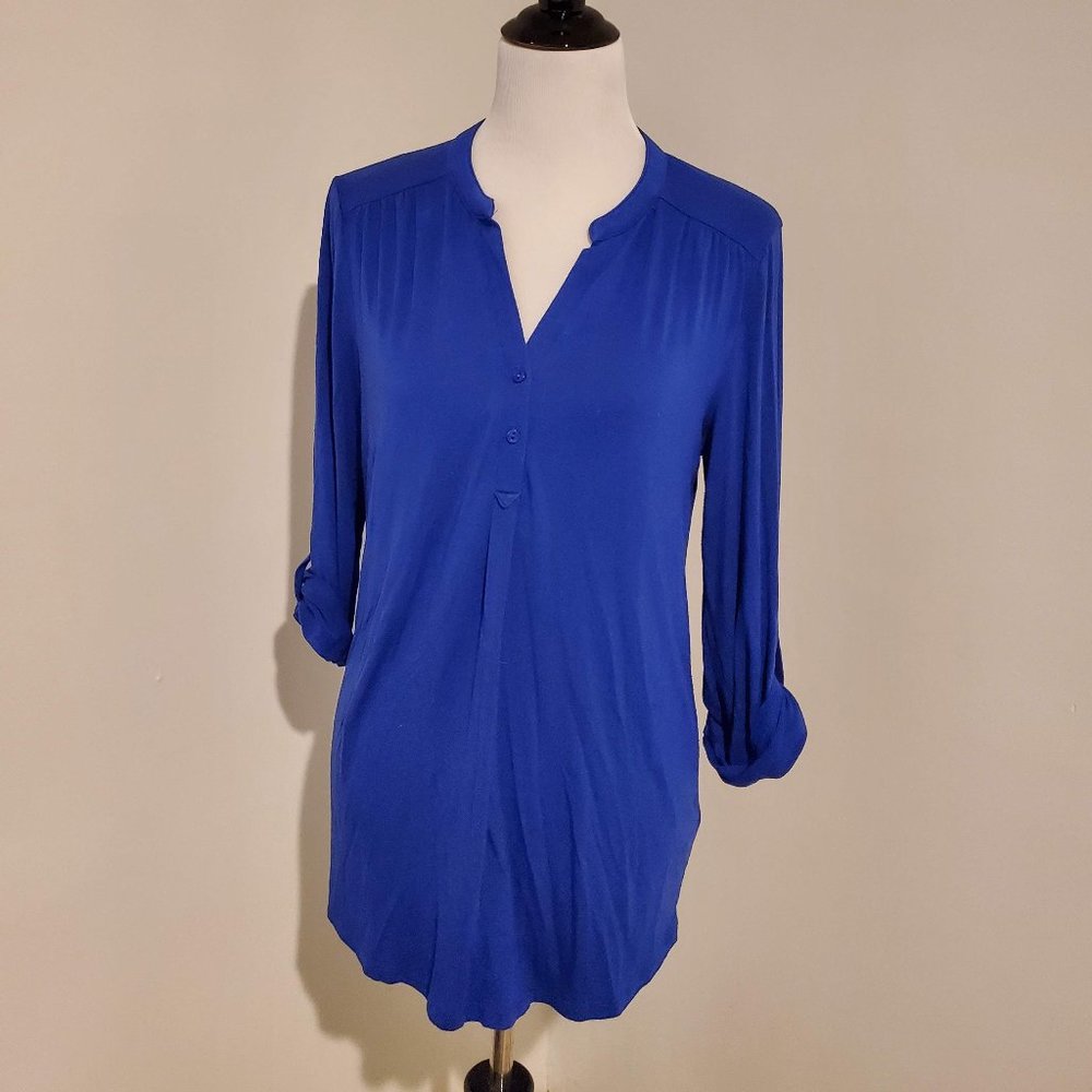 V-Neck Button Down Blouse